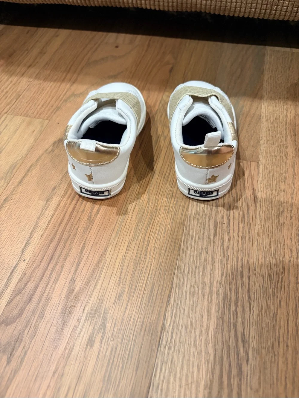 Osh Kosh sneakers, sparkly gold with stars, little girl size 5M